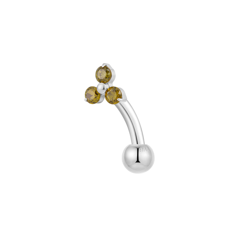 Silver, Curved Barbell Piercing