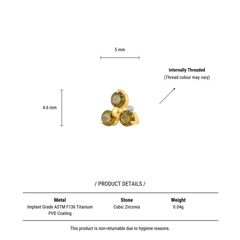 Olive 3-Petal Piercing