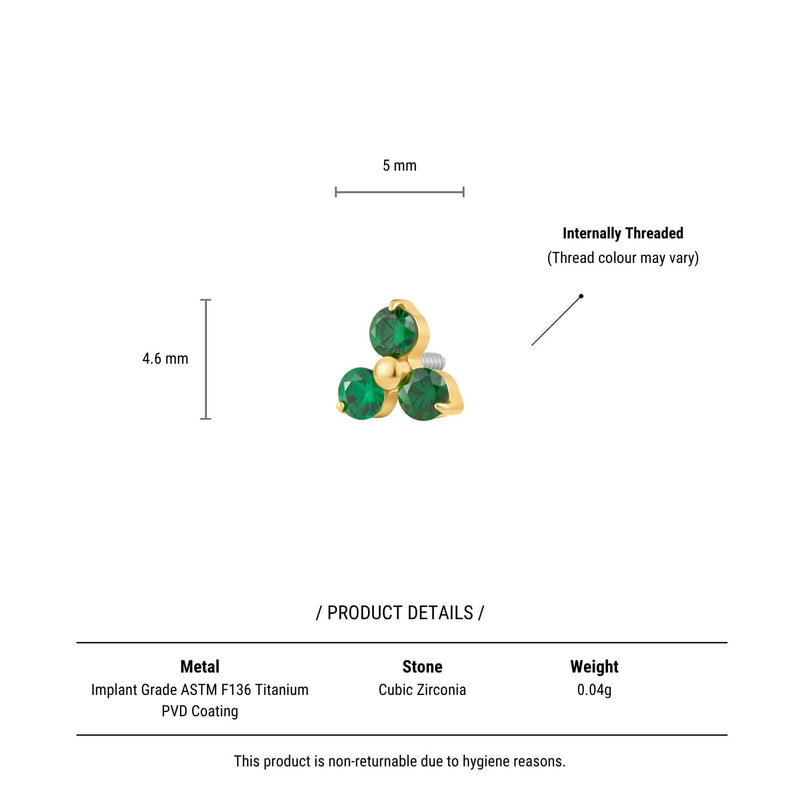 Green 3-Petal Piercing