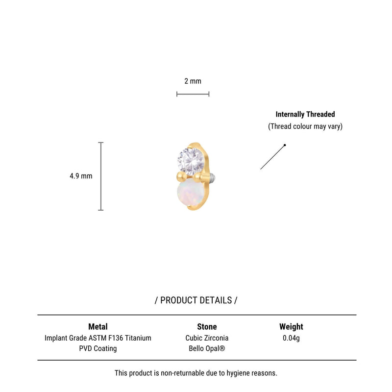 White Opal Duo Piercing