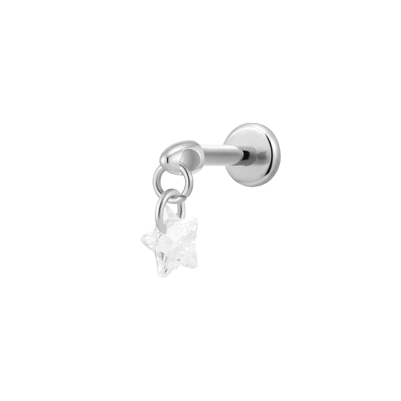 Floating Crystal Star Charm Piercing