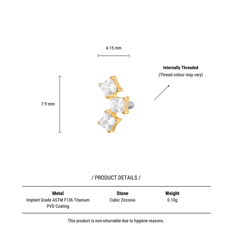 White Cubic Trio Piercing