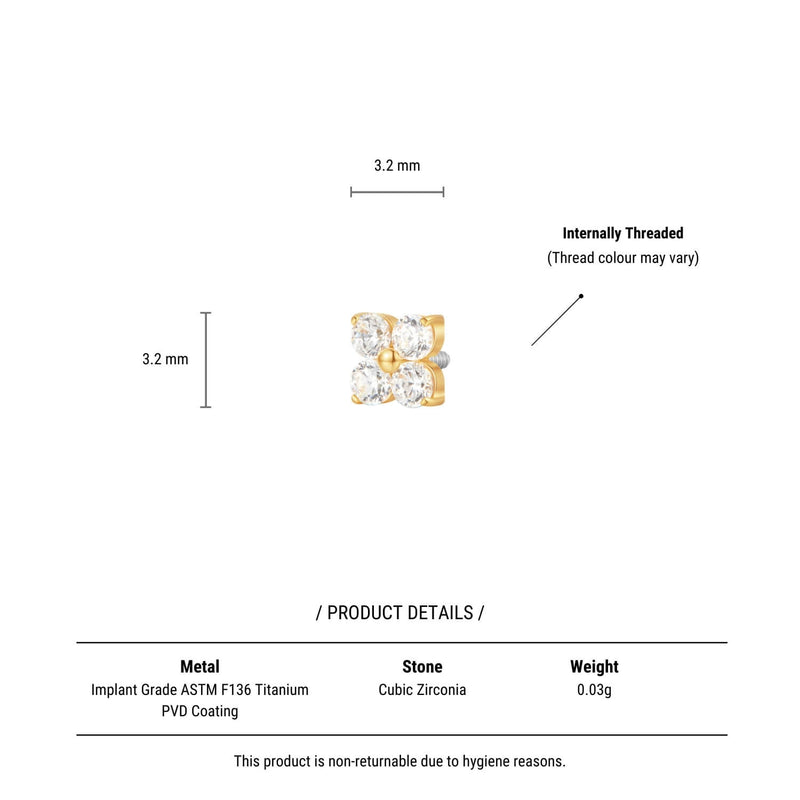 White Tiny Flower Piercing