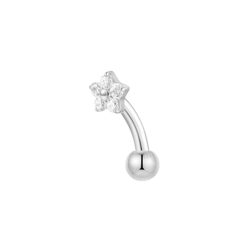 Silver, Curved Barbell Piercing