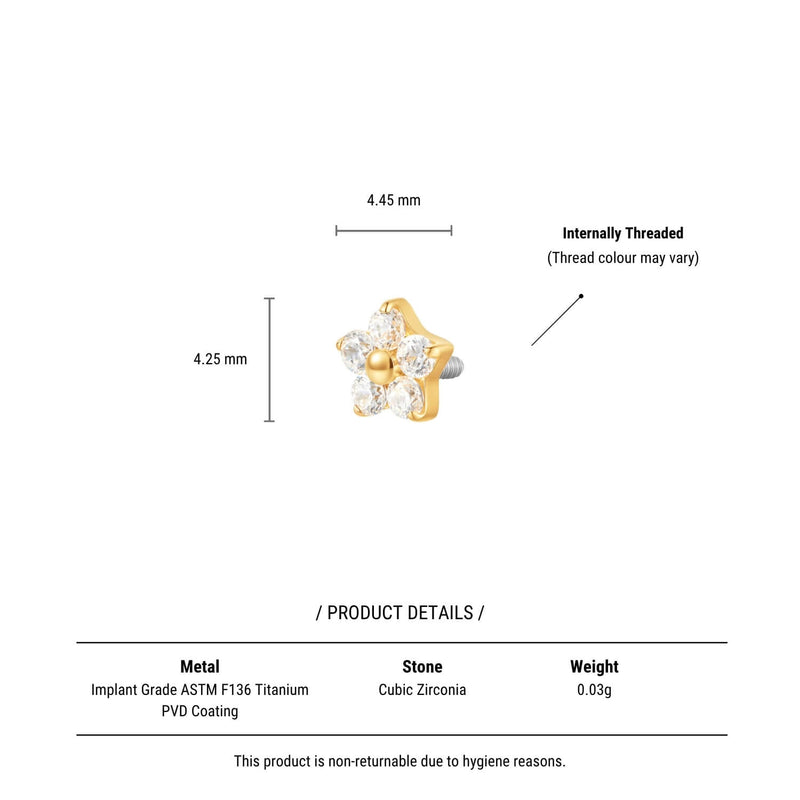 White Small Flower Piercing