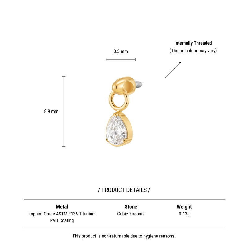 Floating Teardrop Charm Piercing
