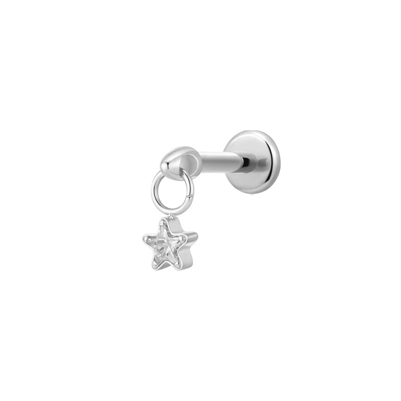 Floating Bezel Star Charm Piercing