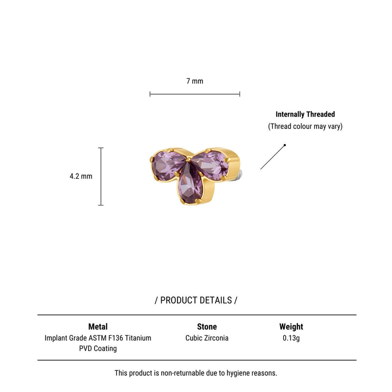 Purple Half Flower Piercing