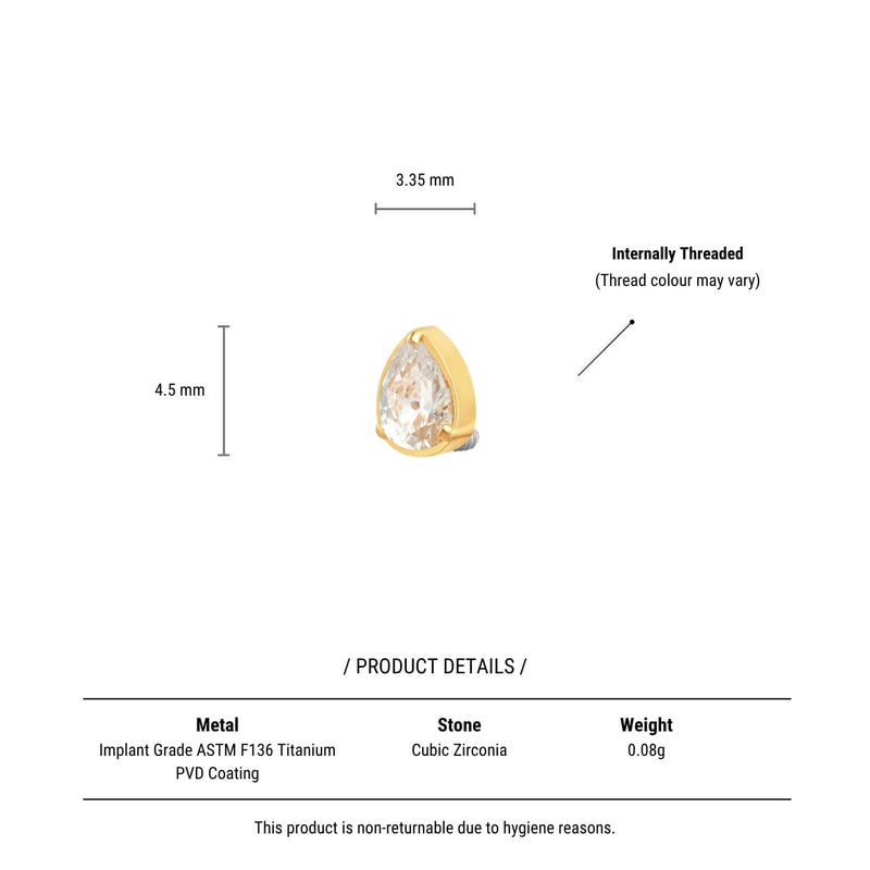 White Raindrop Piercing