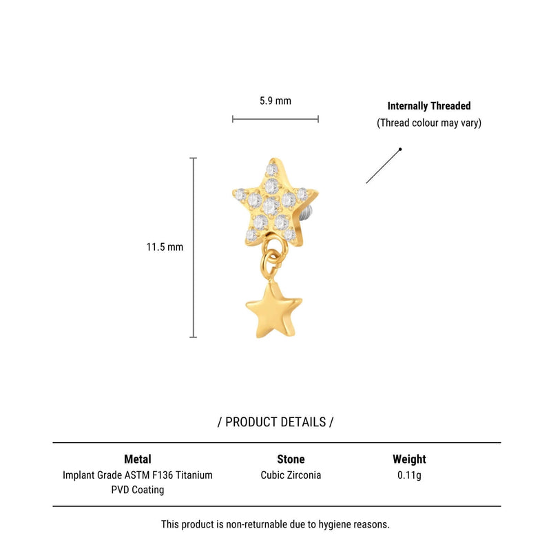 Shooting Star Drop Piercing