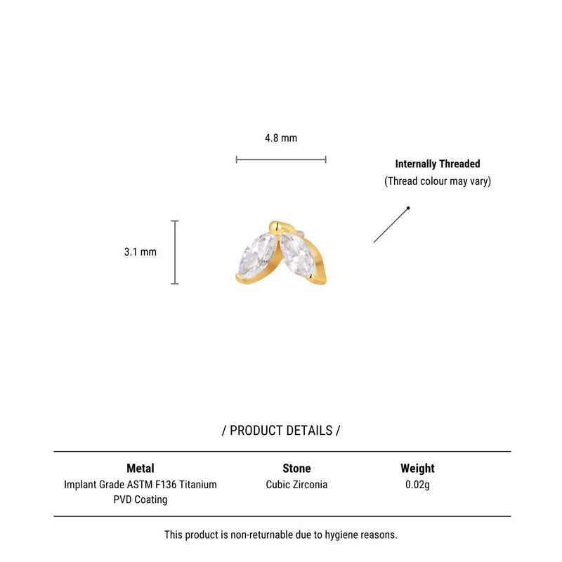 White Tiny Marquise Piercing