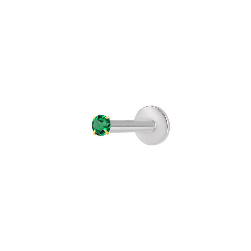 Green Simple CZ Crystal Labret (16G)
