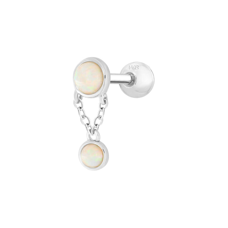 Double White Opal Drape Chain Piercing