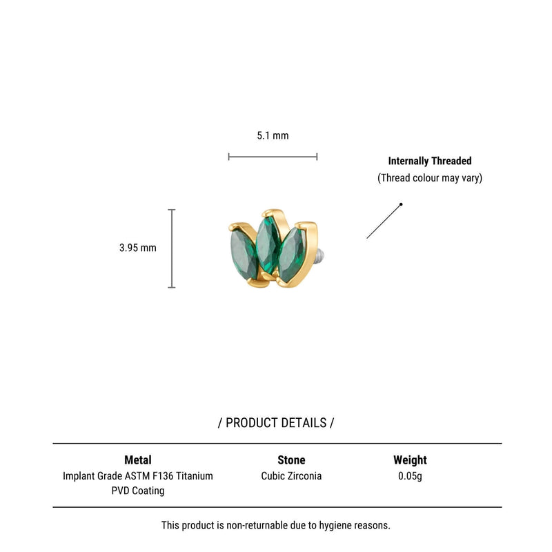 Green Mini Marquise Piercing