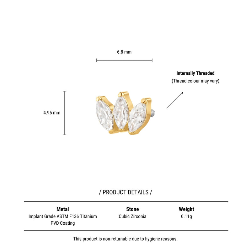White Mini Marquise Piercing