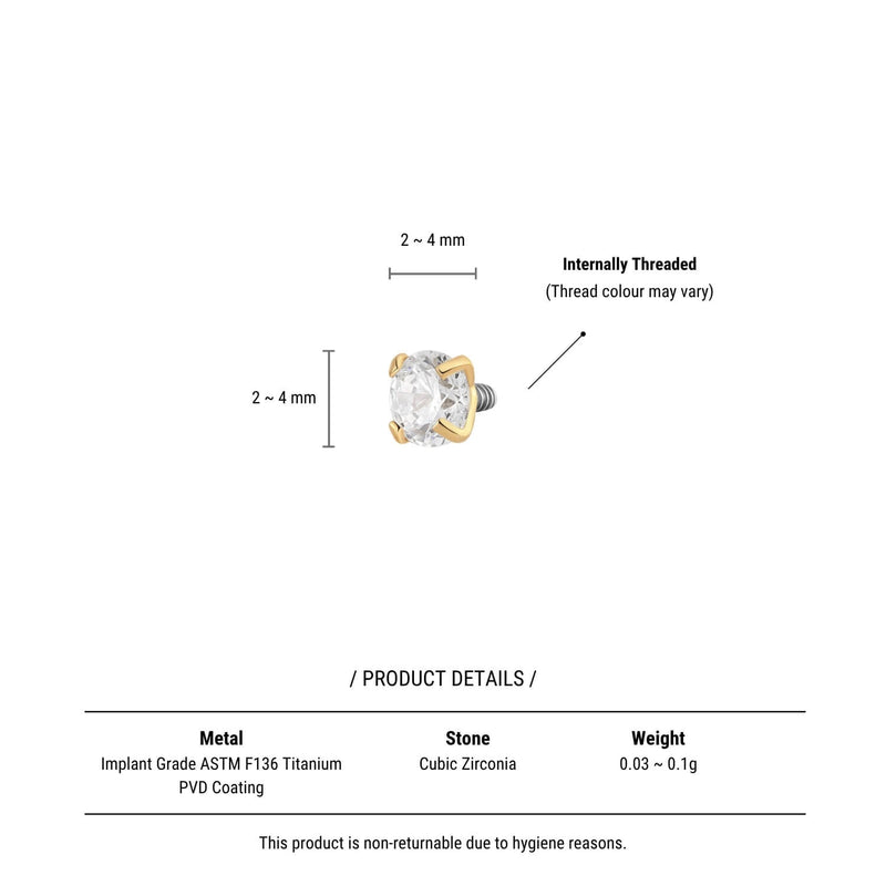 White Simple CZ Piercing