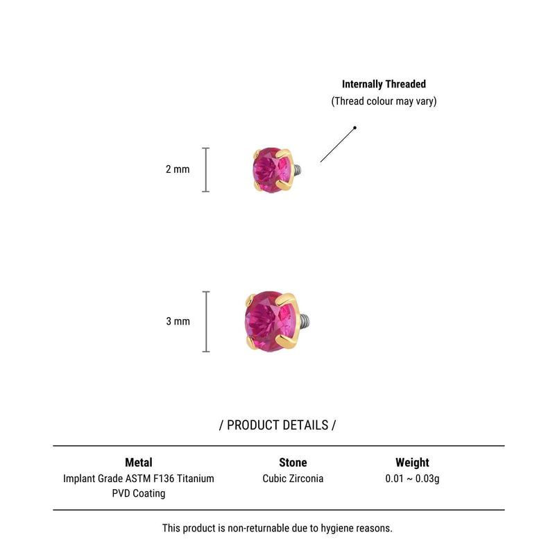 Fuchsia Simple CZ Piercing Bundle