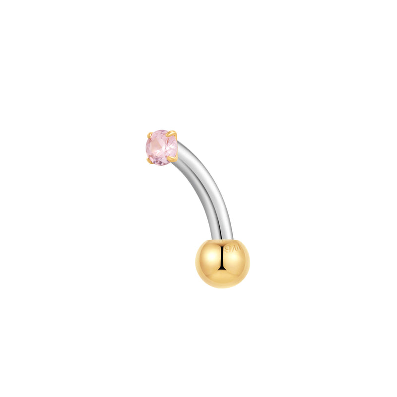 Light Pink Simple CZ Piercing
