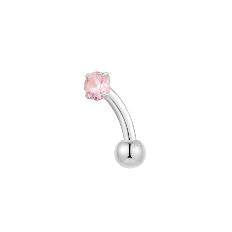 Silver, Curved Barbell Piercing