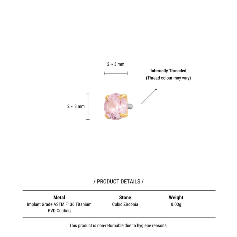 Light Pink Simple CZ Piercing