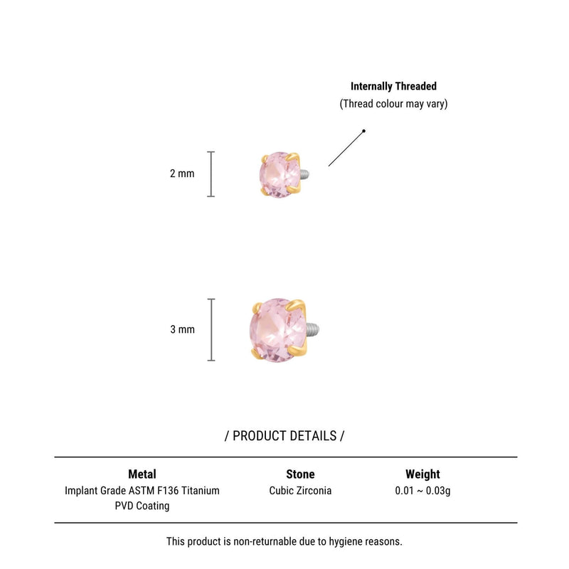 Light Pink Simple CZ Piercing Bundle