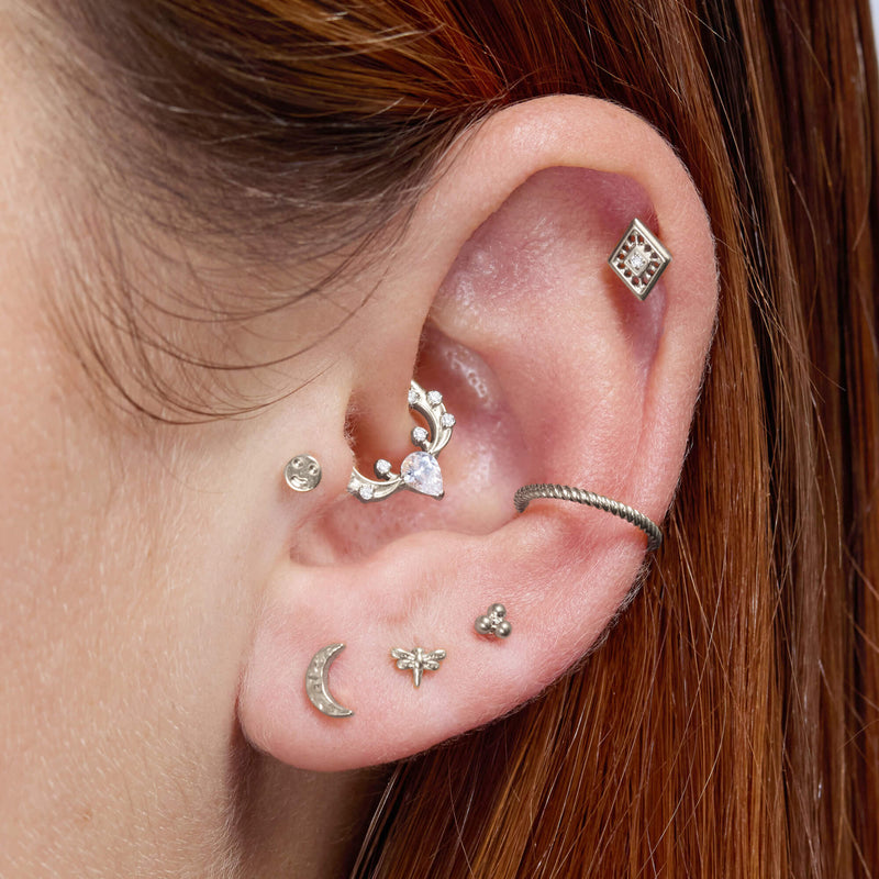 Bumped Crescent Moon Piercing