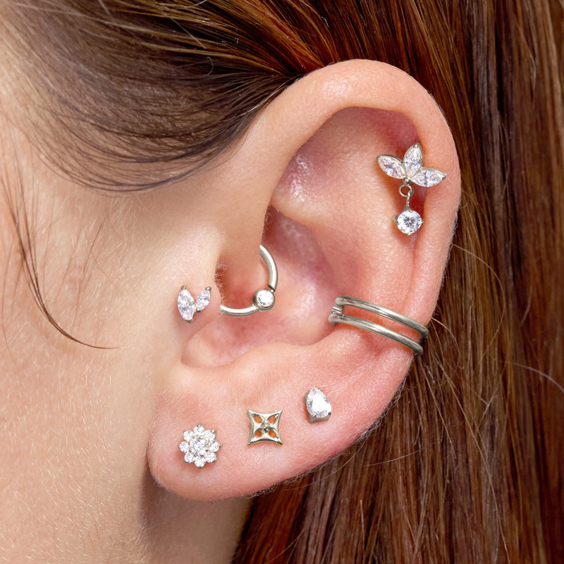 White Bloom Drop Piercing