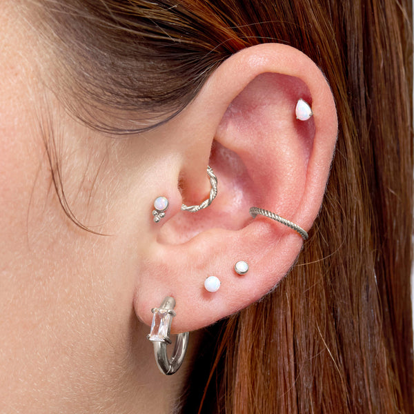 White Opal Half Cluster Piercing