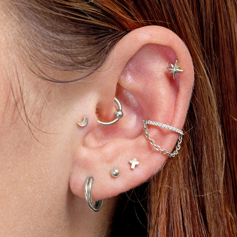 Tiny Plain Cross Piercing