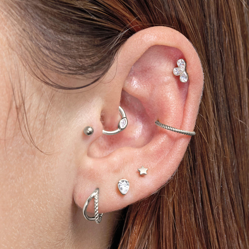 White Raindrop Piercing