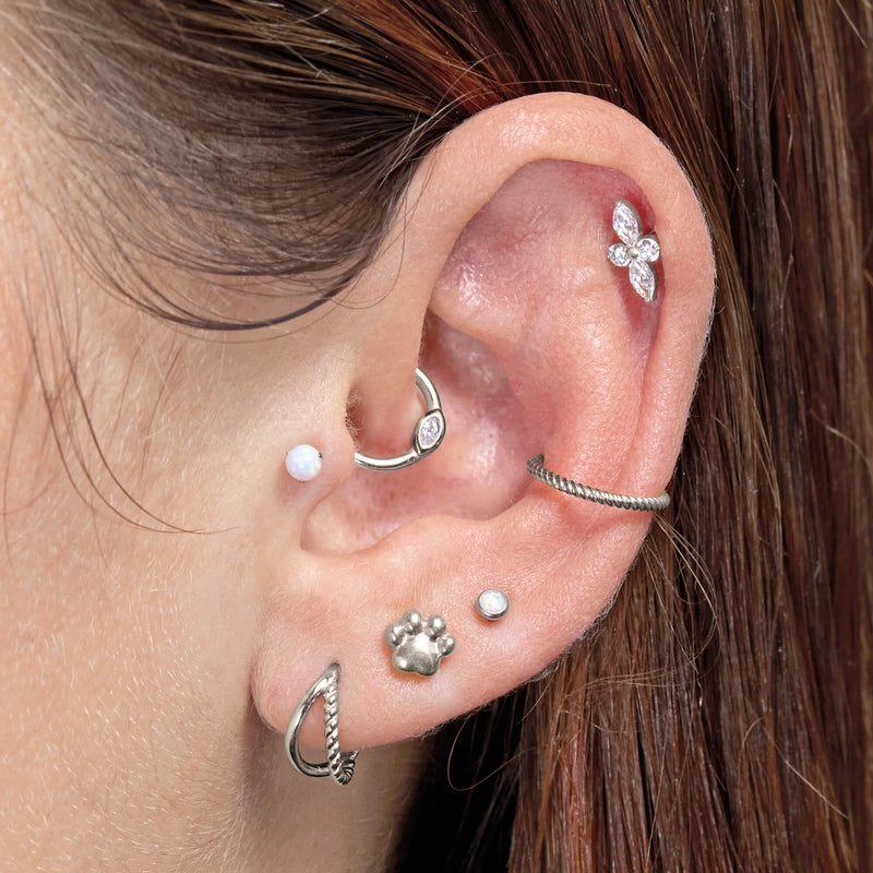 White Opal Candy Ball Piercing