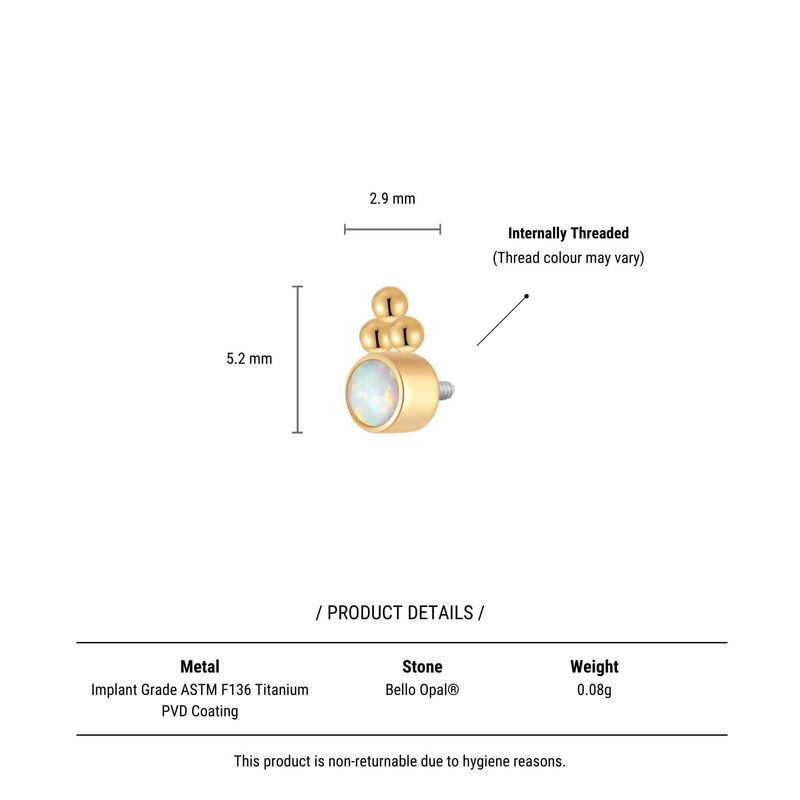 White Opal Half Cluster Piercing