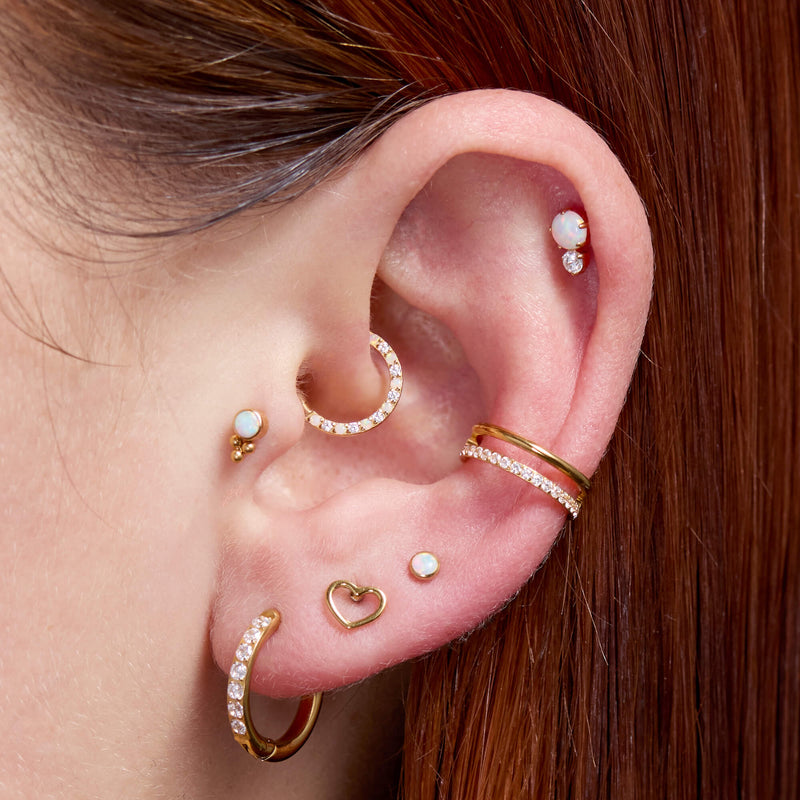 White Opal Half Cluster Piercing