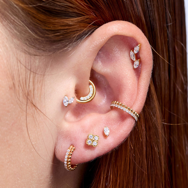 White Marquise Climber Piercing