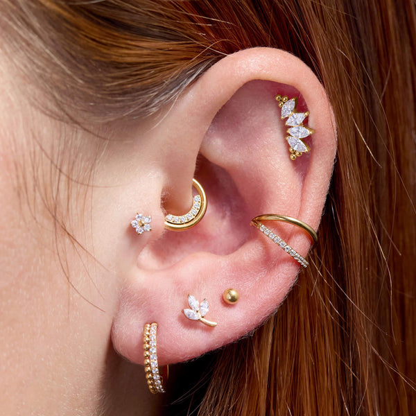 Beaded 4 Marquise Crown Piercing