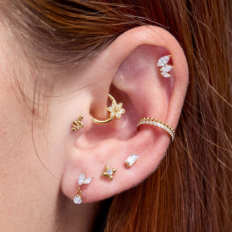 White Marquise Cluster Drop Piercing