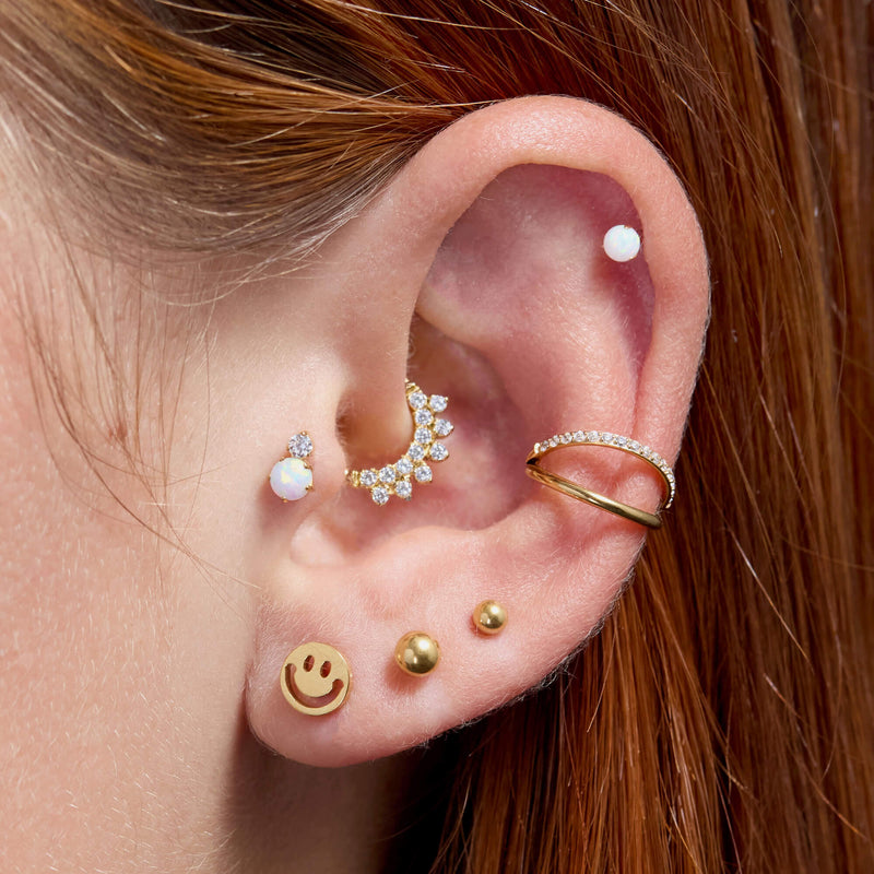 White Opal Candy Ball Piercing