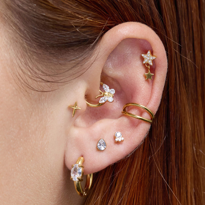 White Raindrop Piercing