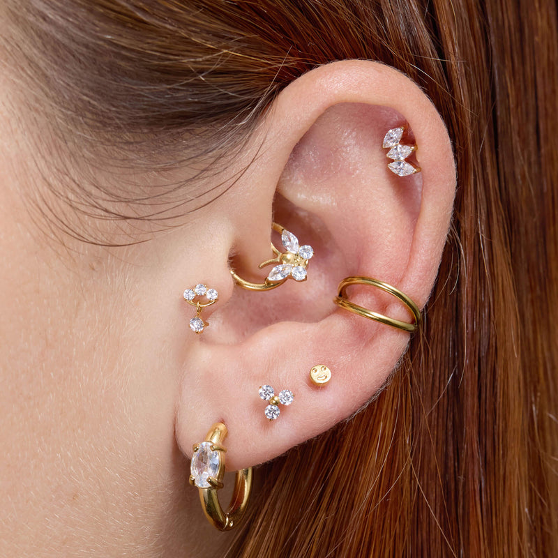 White 3-Petal Piercing