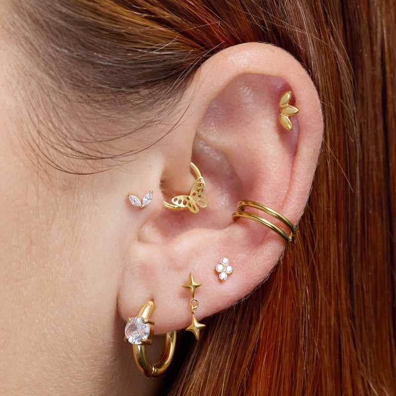 White Tiny Marquise Piercing