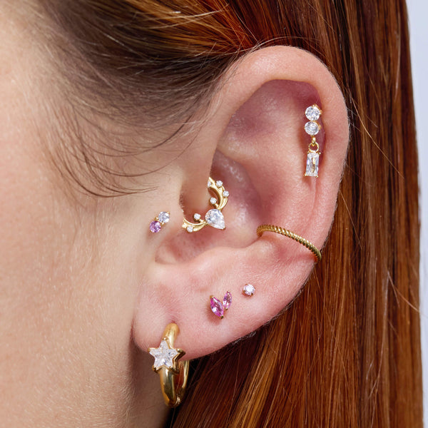 Fuchsia Marquise Cluster Piercing
