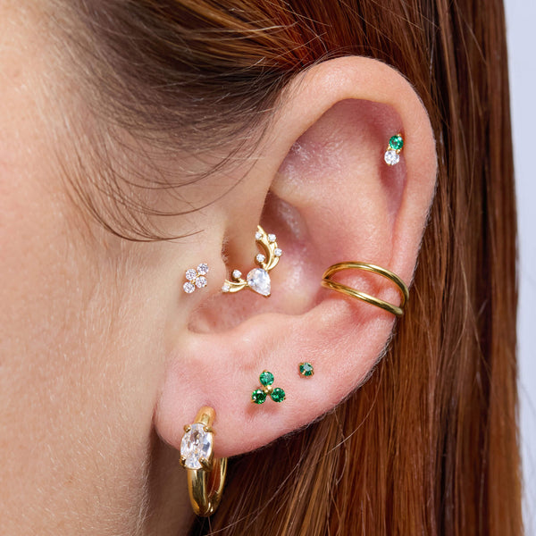 White Oval Chubby Hoops (18G)