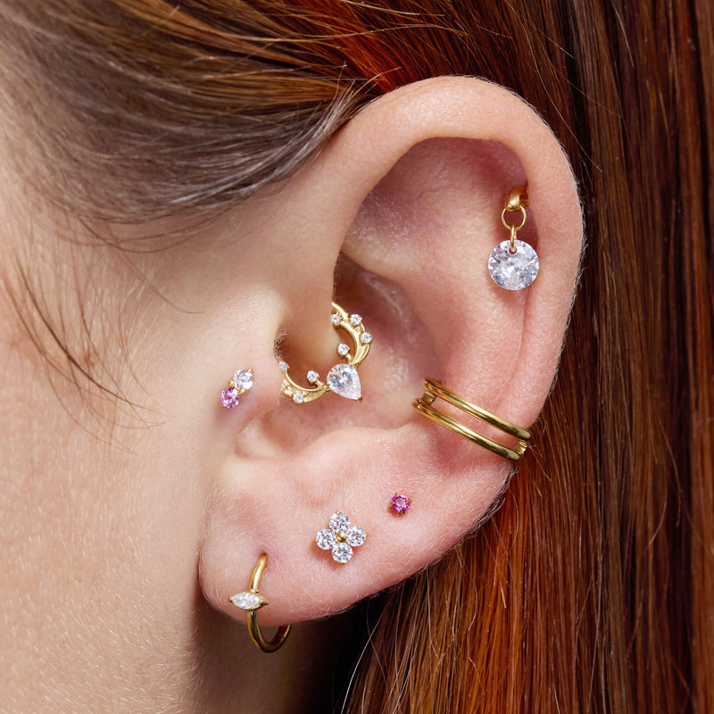 White CZ Marquise Clicker (16G)