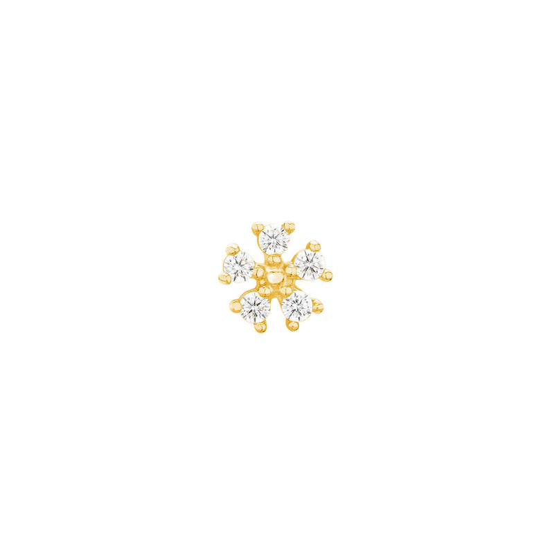 9K Small Crystal Flower Barbell (18Gx6mm)