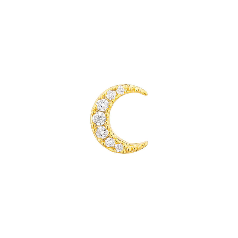 9K Crystal Crescent Moon Barbell (18Gx6mm)