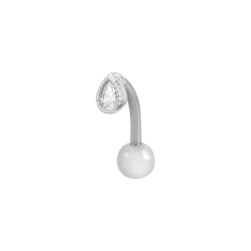 Silver, Curved Barbell Piercing