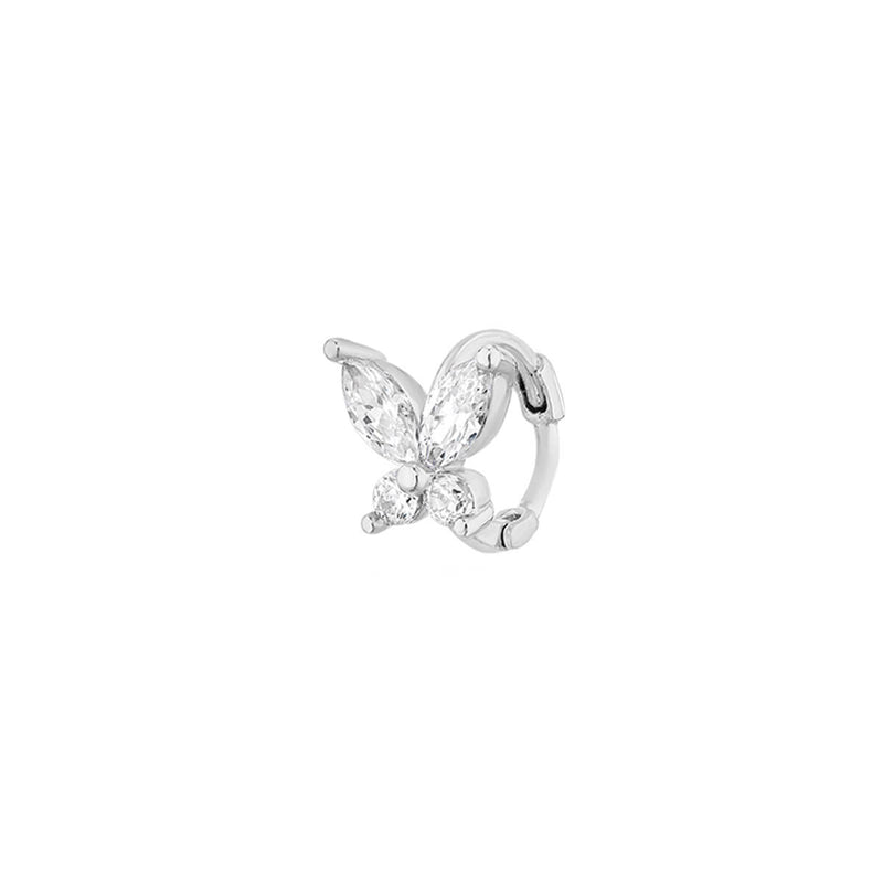 Tiny Crystal Butterfly Huggie (20G)
